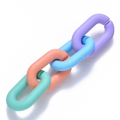 Opaque Spray Painted Acrylic Linking Rings OACR-S036-006A-I-1