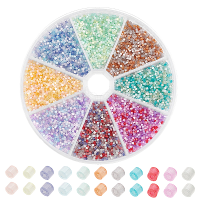 80G 8 Colors Glass Seed Beads GLAA-GO0001-20B-1