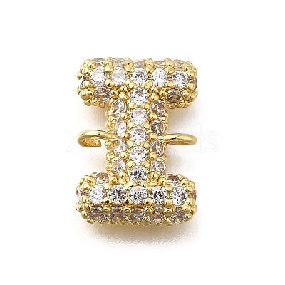 Brass Micro Pave Cubic Zirconia Letter Links KK-I717-04I-1