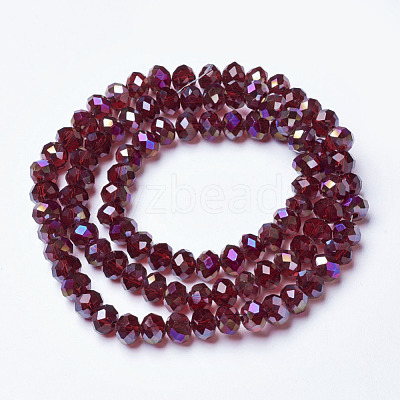 Electroplate Transparent Glass Beads Strands EGLA-A034-T4mm-F16-1