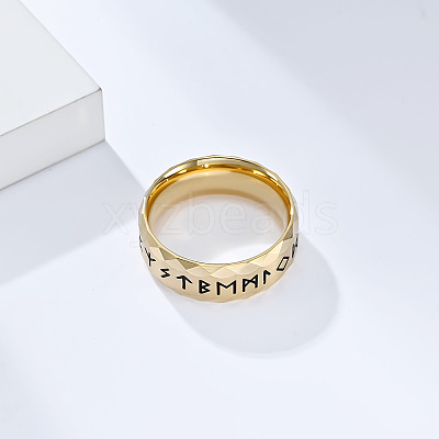 Viking Word Pattern 304 Stainless Steel Finger Rings for Men FS-WG08DAB-18-1