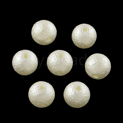 Matte Round ABS Plastic Imitation Pearl Beads X-SACR-R880-8mm-Z24-1