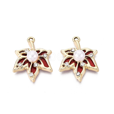 Alloy with ABS Imitation Pearl & Crystal Rhinestone & Acrylic Pendants PALLOY-Q466-04G-05-1