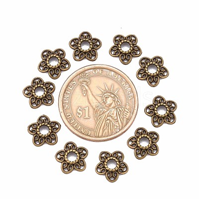 Tibetan Style Alloy Bead Caps K0P34071-1