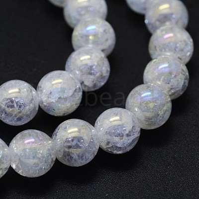 Electroplated Natural Crackle Quartz Crystal Beads Strands G-K285-08-10mm-1