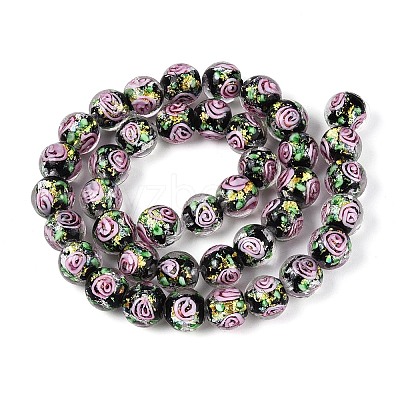 Handmade Foil Glass Beads Strands FOIL-N033-04A-1