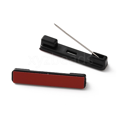 Plastic Adhesive Back Bar Pins with Platinum Iron Pins KY-D025-01B-03-1