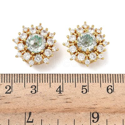 Brass Micro Pave Cubic Zirconia Beads KK-H526-15G-05-1
