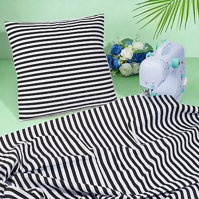 Cotton Fabric with Strip Pattern DIY-PH0037-96F-1