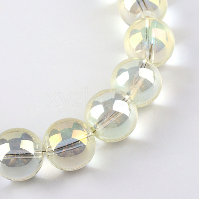Electroplate Glass Beads Strands EGLA-Q062-8mm-A02-1