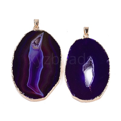 Natural Agate Big Pendants KK-F868-29G-01-1