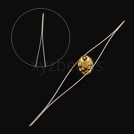 Iron Collapsible Big Eye Beading Needles X-ES001Y-S-57mm-01-1