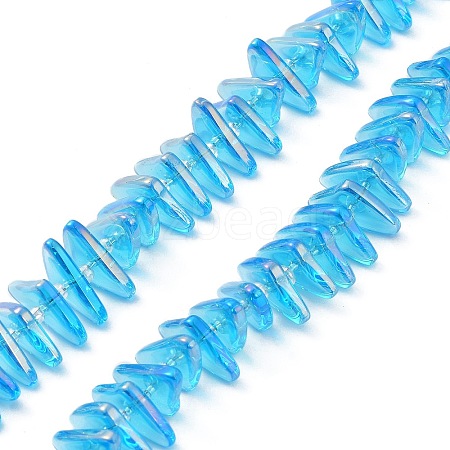 Electroplate Transparent Glass Beads Strands EGLA-R114-01G-1