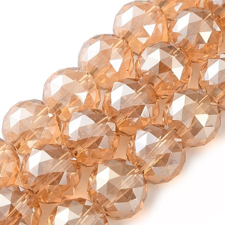 Transparent Electroplate Glass Beads Strands EGLA-N002-34E-F01-1