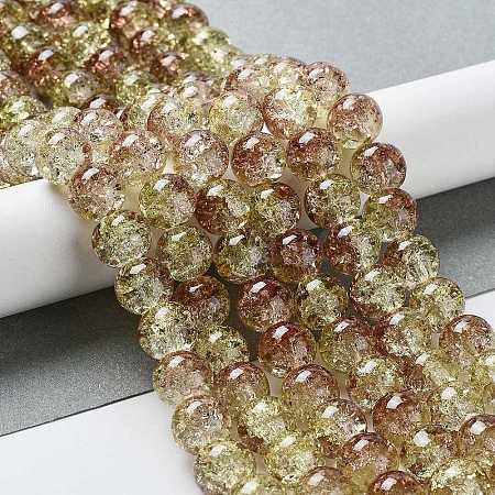 Spray Painted Crackle Glass Beads Strands CCG-Q002-10mm-05-1