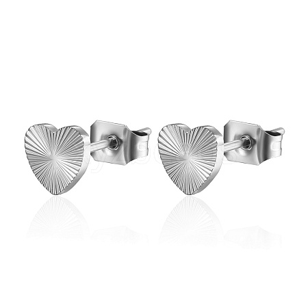 Stainless Steel Heart Stud Earrings for Women JU9726-2-1