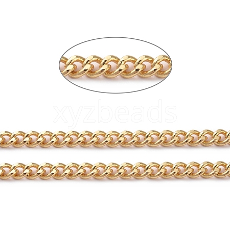 3.28 Feet Brass Curb Chains X-CHC-G005-26G-1
