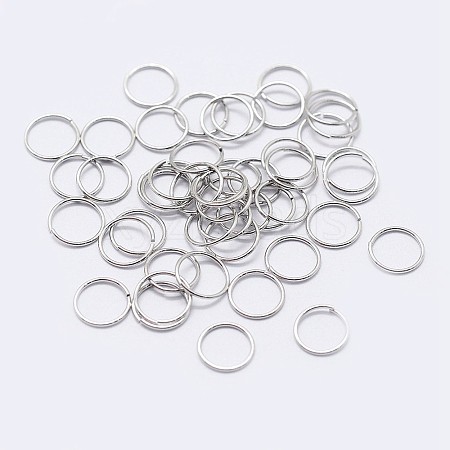 Anti-Tarnish Rhodium Plated 925 Sterling Silver Saw Cut Open Jump Rings STER-F036-02P-0.9x7mm-1