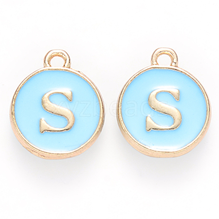 Golden Plated Alloy Enamel Charms ENAM-S118-04S-1