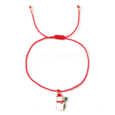 Christmas Alloy Enamel Charm Brided Cord Bracelets ZI9158-2-1