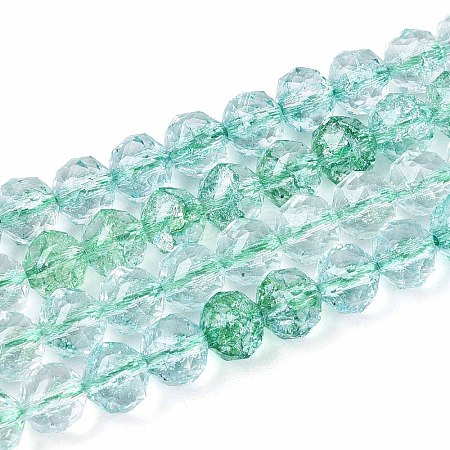 Crackle Transparent Glass Beads Strands GLAA-N063-8mm-03-1