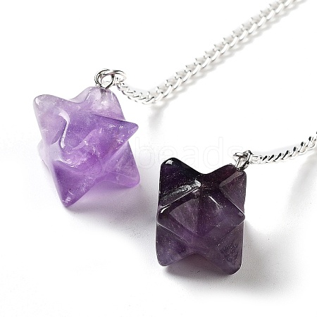 Natural Amethyst Pendant Dowsing Pendulums G-Q016-04C-1