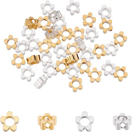 SUPERFINDINGS 40Pcs 2 Colors Rack Plating Eco-friendly Brass Bead Frames KK-FH0004-05-1