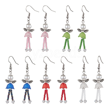 304 Stainless Steel Fairy Dangle Earrings EJEW-MZ00129-1