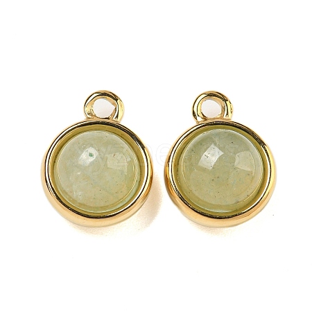 Natural Green Aventurine Half Round Charms STAS-L080-009G-03-1