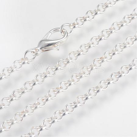 Iron Rolo Chains Necklace Making MAK-R015-75cm-S-1