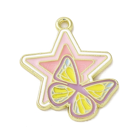 Alloy Enamel Pendants PALLOY-Q451-04G-01-1