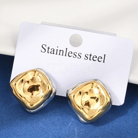 304 Stainless Steel Stud Earrings EJEW-U045-04D-GP-1