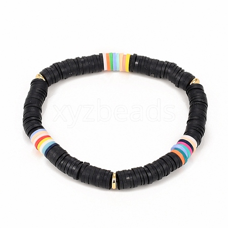 Handmade Polymer Clay Heishi Beads Stretch Bracelets BJEW-JB05304-05-1