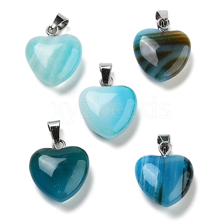 Natural Banded Agate Charms HEAR-PW0001-057-26-1