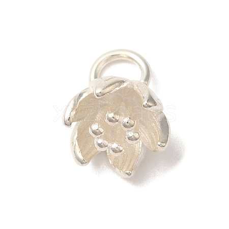 925 Sterling Silver Flower Charms with Jump Rings FIND-U013-02S-02-1