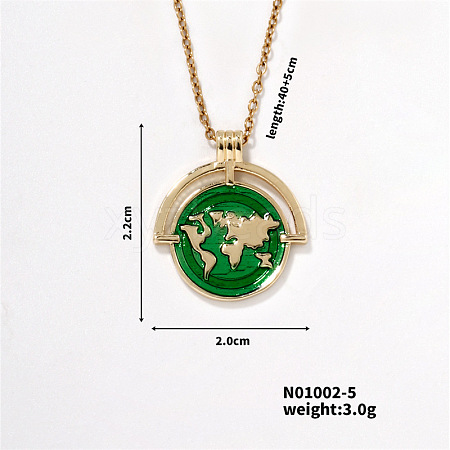 Map Coin Brass Pendant Necklace Fashionable Personality Jewelry BM0075-5-1