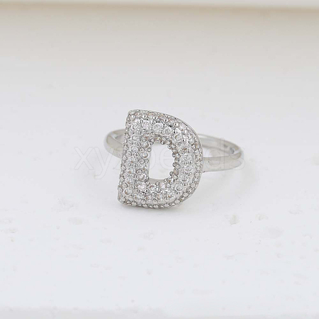 Brass Micro Pave Clear Cubic Zirconia Cuff Rings FS-WG17FF6-04-1