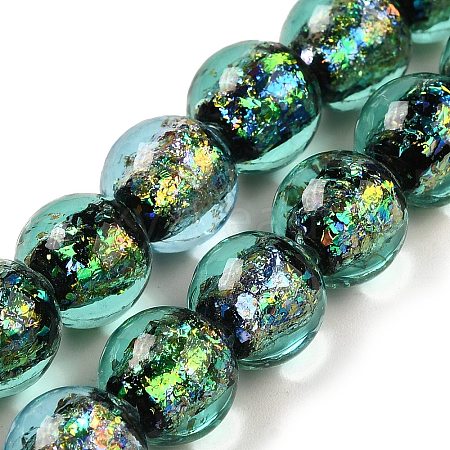 Handmade Dichroic Foil Glass Beads Strands DICH-U001-05C-1