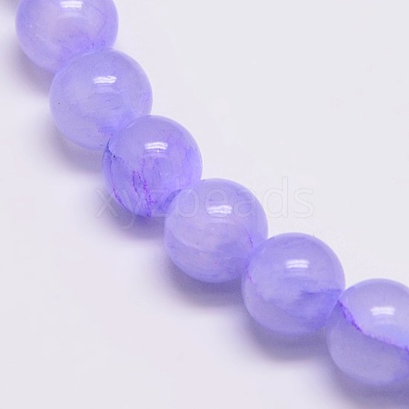 Dyed Natural Green Jade Beads Strands JBS053-8MM-29-1