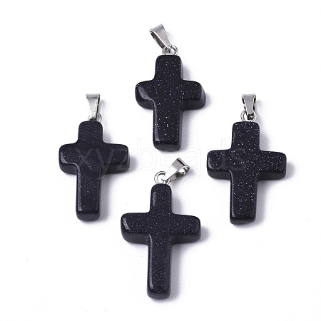 Synthetic Blue Goldstone Pendants G-J354-03A-1