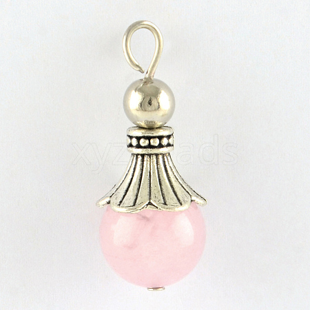 Natural Rose Quartz Pendants G-Q459-02Q-1