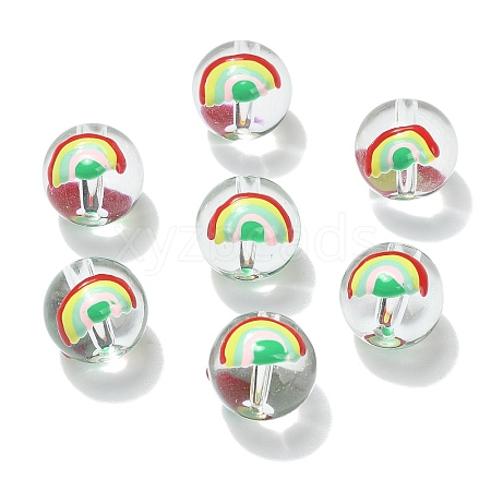 10Pcs Transparent Glass Enamel Beads GLAA-CJ0001-95-1