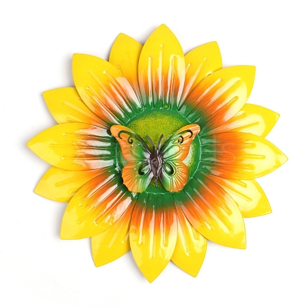 Sunflower with Butterfly Iron Wall Decorations PW-WG5E273-01-1