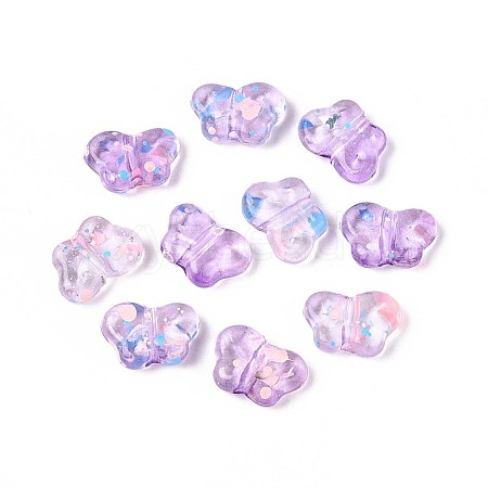 Spray Painted Transparent Acrylic Beads OACR-N149-01E-1