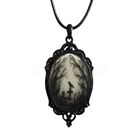 Halloween Alloy Pendant Necklaces PW-WGAE9C8-01-1