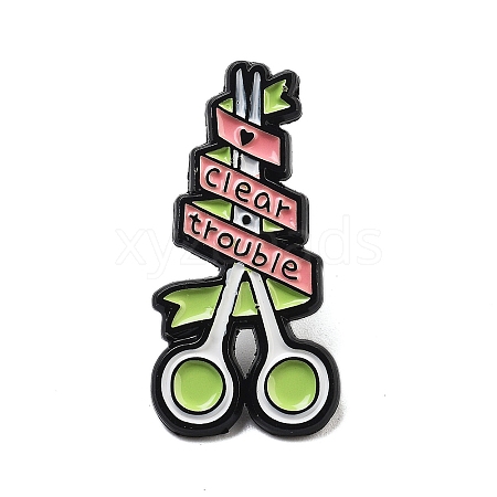 Barber Shop Alloy Clear Trouble Enamel Pins Brooches JEWB-U008-04E-1