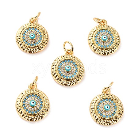 Brass Micro Pave Cubic Zirconia Pendants X-ZIRC-P092-010G-03-RS-1