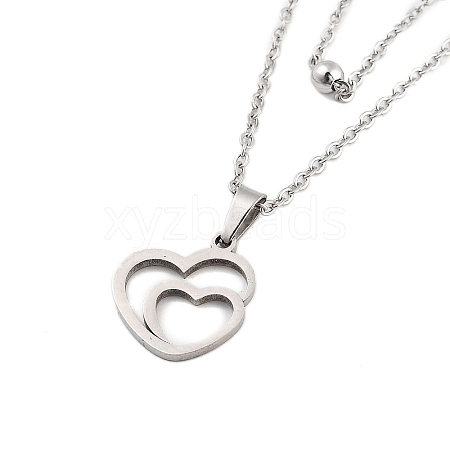 Stainless Steel Pendants Necklaces NJEW-U003-01F-P-1