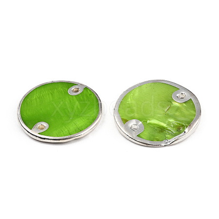 Spray Painted Natural Freshwater Shell Connector Charms SHEL-N026-219-1