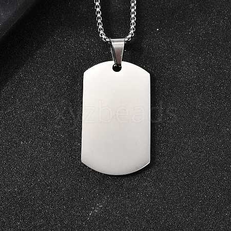 304 Stainless Steel Blank Pendant Necklaces NJEW-P329-04A-P-1